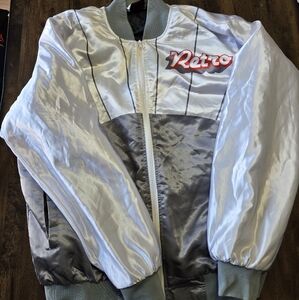 RETRO LABEL #23 Jacket Men’s Size 2XL XXL Gray White Full  ZIP Y2K
